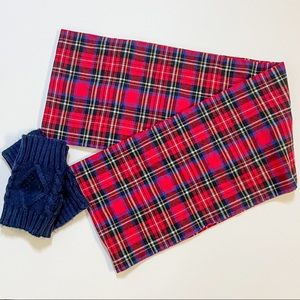 Red Plaid Flannel Infinity Scarf